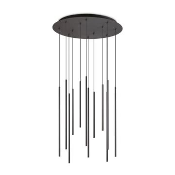 Lustra cu 12 pendule LED design tubular FILO sp12 2700k negru