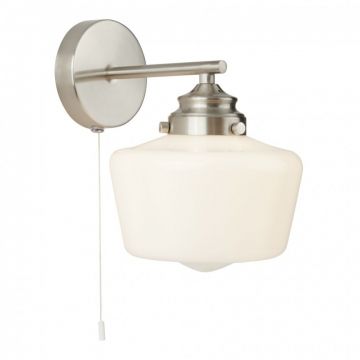 Aplica de perete baie design clasic IP44 School House argintiu satin 8708-1SS SRT
