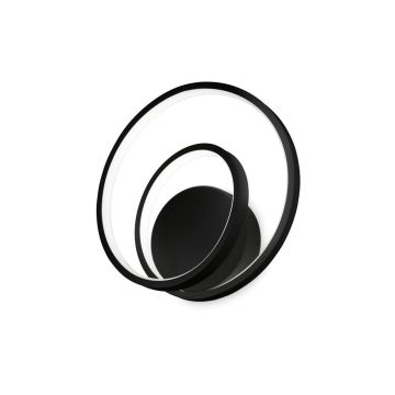 Aplica LED design circular Oz ap on-off 2700k negru