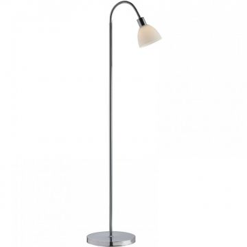 Lampadar modern cu brat flexibil Ray crom/alb 63214033 NL