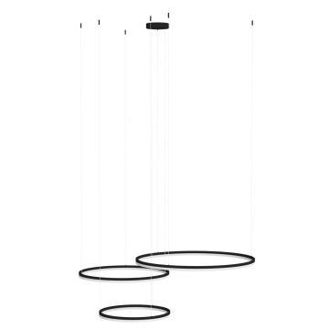 Lustra cu 3 inele LED si telecomanda HALO PENDANT BK 120+100+80 CCT