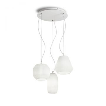 Lustra cu 3 pendule design modern ORIGAMI SP3, alb 198095