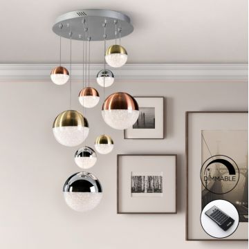 Lustra LED dimabila cu telecomanda Sphere 9L SV-793091D