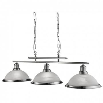 Lustra suspendata design clasic Bistro 3L argintiu satin 2683-3SS SRT