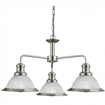 Lustra suspendata design clasic Bistro argintiu satin 1593-3SS SRT