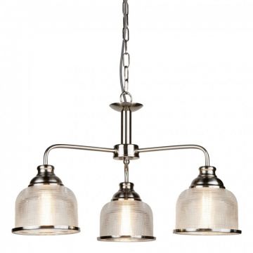 Lustra suspendata design clasic Bistro II 3L argintiu satin 1683-3SS SRT