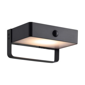 Aplica solara cu senzor de miscare, protectie IP44, Saulio negru