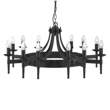 Candelabru stil rustic Cartwheel 12L 24212-12BK SRT