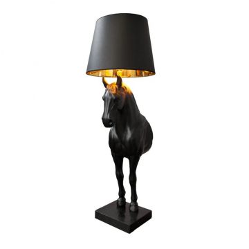 Lampa decorativa de podea, Cal, Negru, BLACK BEAUTY 130cm