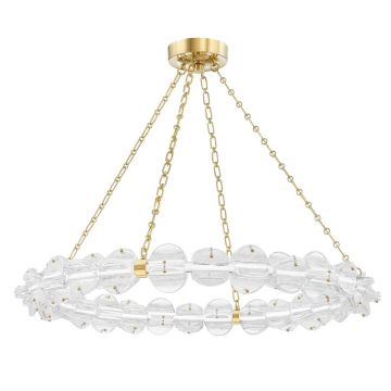 Lustra Circulara, Sticla Texturata, Design Lux, Auriu, Lindley