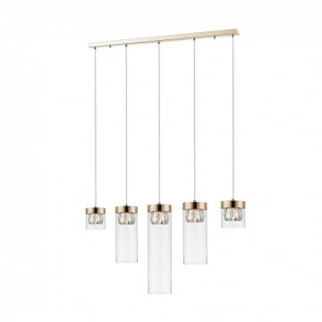 Lustra cu 5 pendule design modern GEM auriu P0389-05E-F7AC ZL