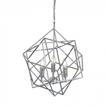 Lustra moderna design geometric Cube 3L crom 7863-3CC SRT