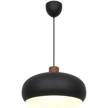 Lustra, Pendul Design Nordic Minimalist, Lemn, Metal, Aurelio negru