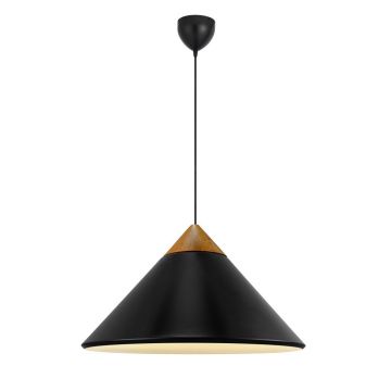 Lustra, Pendul Design Nordic Minimalist, Lemn, Metal, Kinto negru