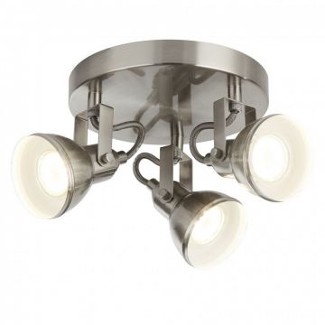 Plafoniera cu 3 spoturi directionabile Focus argintiu satin 1543SS SRT