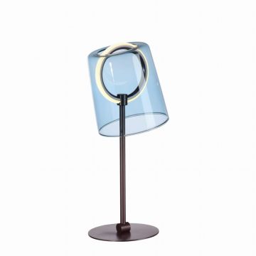 Veioza moderna LED 2700K, sticla, albastru, Zula