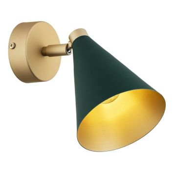 Aplica de perete / tavan cu spot directionabil design modern Lucinda verde, auriu