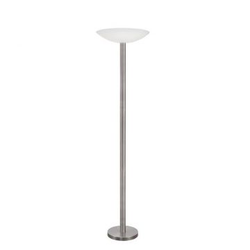 Lampadar LED / Lampa de podea moderna Rocco nickel/alb NVL-9020301