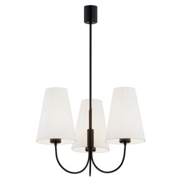 Lustra cu 3 brate design modern Safiano alb, negru
