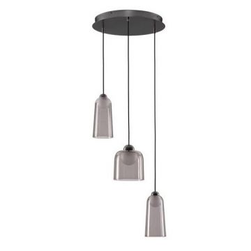Lustra cu 3 pendule LED, Metal, Negru, Acrilic, DIONE