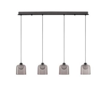 Lustra cu 4 pendule LED, Metal, Negru, Acrilic, DIONE