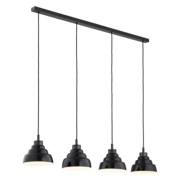 Lustra cu 4 pendule suspendate din Sticla, Negru, VENTURA