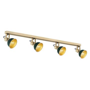 Lustra cu 4 spoturi directionabile design modern Lenora auriu, verde