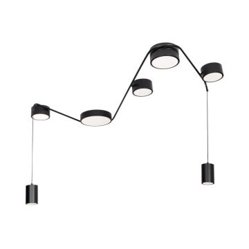 Lustra cu 7 spoturi LED, Negru, Zumaia I