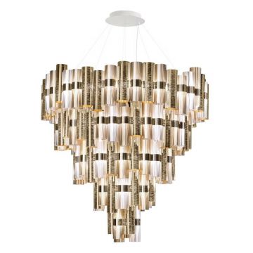 Lustra LED Art Deco de dimensiuni mari, realizata manual LA LOLLO 5XL Gold
