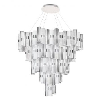 Lustra LED Art Deco de dimensiuni mari, realizata manual LA LOLLO 5XL White