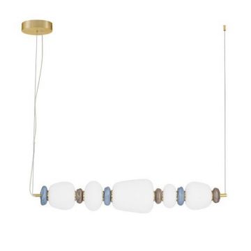 Lustra LED decorativa ceramic maro, albastru, alb, PALO