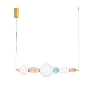 Lustra LED suspendata, Ceramica, Roz, Albastru, Portocaliu, Alb, OBRIE