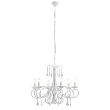 Pendul design modern Diadema alb 64cm