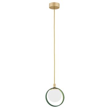 Pendul design modern Saturnia auriu, verde