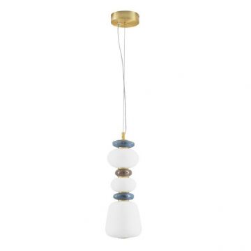 Pendul LED decorativ ceramic maro, albastru, alb, PALO II
