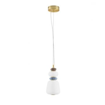 Pendul LED decorativ ceramic maro, albastru, alb, PALO