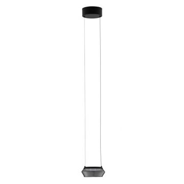 Pendul LED modern, Metal, Negru, Sticla, JAILYN