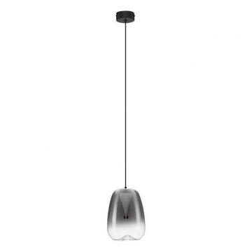 Pendul LED modern, Metal, Sticla, Gri Fumuriu, OBLO
