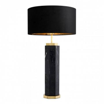 Veioza design elegant LUX Newman, marmura neagra 114001 HZ