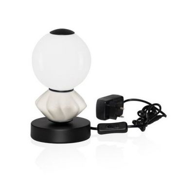 Veioza LED decorativa ceramica gri, alb, PALLINA