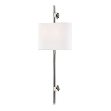 Aplica de perete design clasic BOWERY nichel lustruit, cu 2 surse de lumina