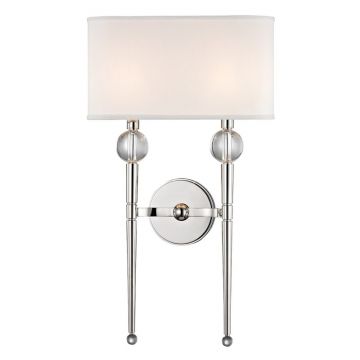 Aplica de perete design clasic ROCKLAND nichel lucios, cu 2 surse de lumina