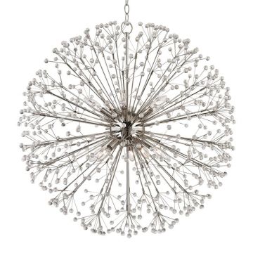 Candelabru LUX design modern DUNKIRK nichel lucios, cu 10 surse de lumina
