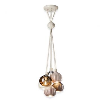 Lustra cu 6 pendule design italian realizat manual din ceramica si sticla AFOXÃ‰ Mix