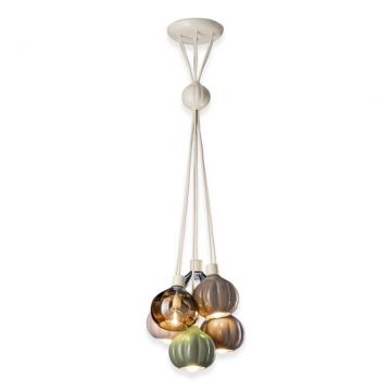 Lustra cu 6 pendule design italian realizat manual din ceramica si sticla AFOXÃ‰ Mix