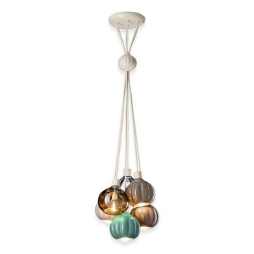 Lustra cu 6 pendule design italian realizat manual din ceramica si sticla AFOXÃ‰ Mix
