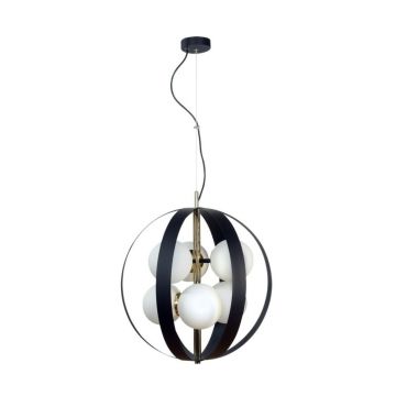 Lustra design modern Nela negru, auriu 50cm