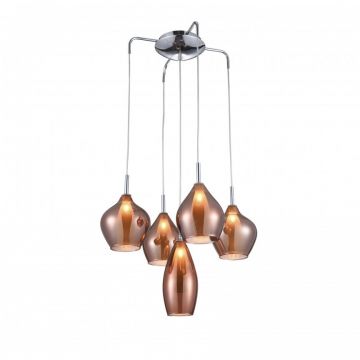 Lustra moderna AMBER MILANO 5 cupru ZZ AZ3172