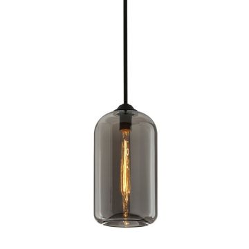 Pendul design vintage-industrial DISTRICT small, abajur fumuriu
