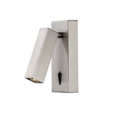 Aplica de perete cu reader LED, Tarifa nickel satinat MA-6071